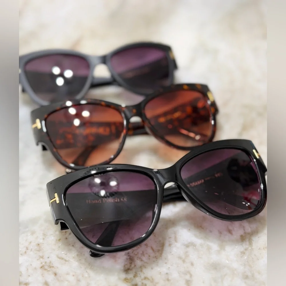 Cat Eye Sunglasses Bundle of 3 | Black, Tortoise & Matte Black